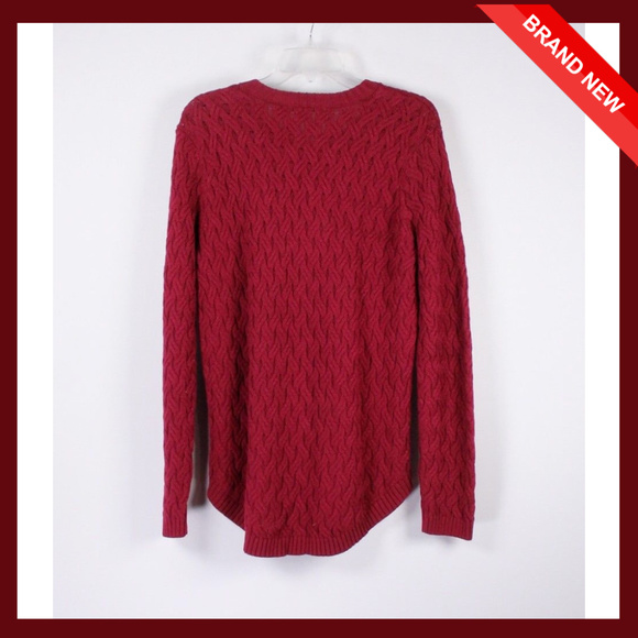 Jeanne Pierre Women Fisherman Knit Sweater Red - Picture 5 of 7